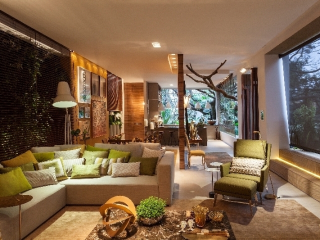 Casa do Jardim - Casa Cor Minas Gerais 2013 - El living con muebles cómodos y confortables.