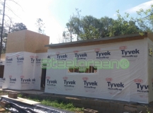Colocación de placas osb, membrana de viento y vapor