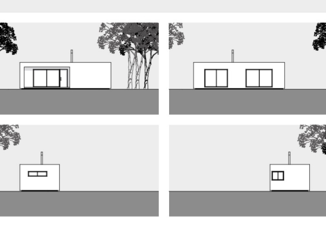 Vivienda de 1 dormitorio transportable (45 m2) - Gráficos de los distintos perfiles de la casa.